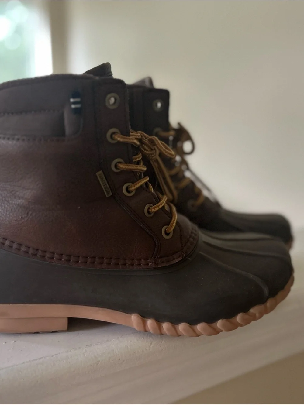 Nautica Channing Brown & Tan Waterproof Duck Boots